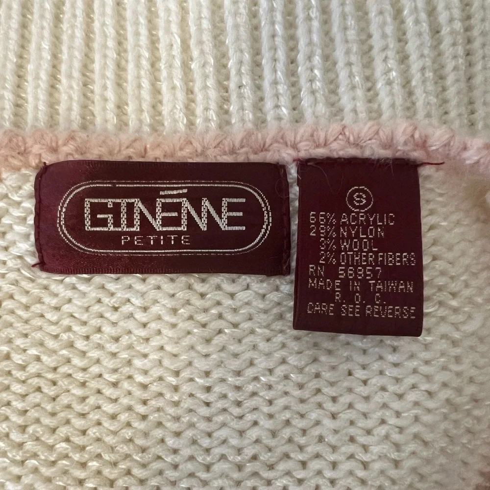 🚫SOLD🚫 Vintage 80s Ginenne Knit Embroidered Floral Coquette Sweater - Picture 8 of 8